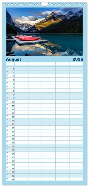 Produktbild: Familienplaner 2026 - West-Kanada mit 5 Spalten (Wandkalender, 21 x 45 cm) CALVENDO
