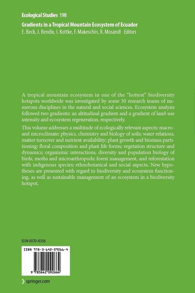Produktbild: Gradients in a Tropical Mountain Ecosystem of Ecuador