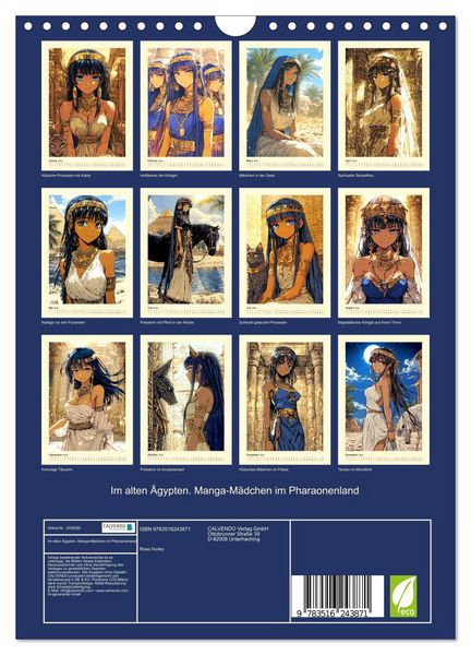 Produktbild: Im alten &Auml;gypten. Manga-M&auml;dchen im Pharaonenland (Wandkalender 2026 DIN A4 hoch), CALVENDO Monatskalender