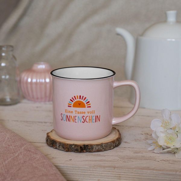 Produktbild: Becher in Emailloptik "Eine Tasse voll Sonnenschein"
