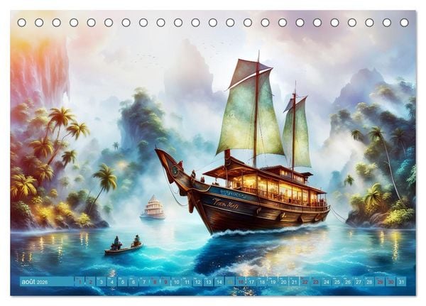 Produktbild: Le paradis de l'archipel (Calendrier de bureau 2026 DIN A5 vertical), CALVENDO calendrier mensuel