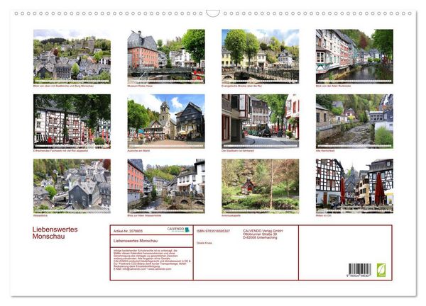 Produktbild: Liebenswertes Monschau (Wandkalender 2026 DIN A2 quer), CALVENDO Monatskalender