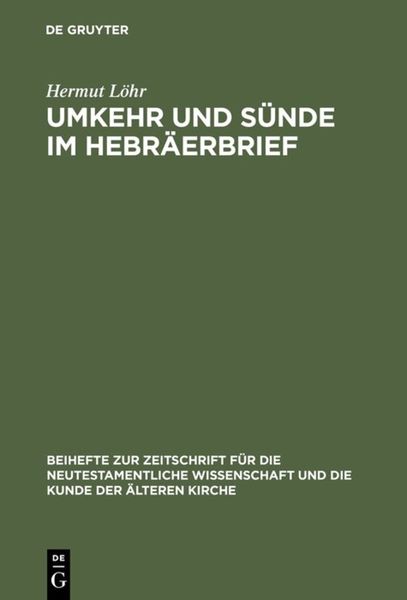 Produktbild: Umkehr und S&uuml;nde im Hebr&auml;erbrief