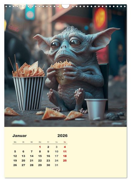 Produktbild: Kleine Gangster. Lustige Monster im Alltag (Wandkalender 2026 DIN A3 hoch), CALVENDO Monatskalender