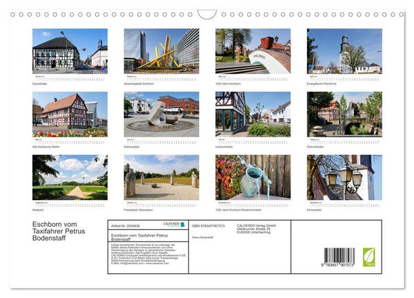 Produktbild: Eschborn vom Taxifahrer Petrus Bodenstaff (Wandkalender 2026 DIN A3 quer), CALVENDO Monatskalender