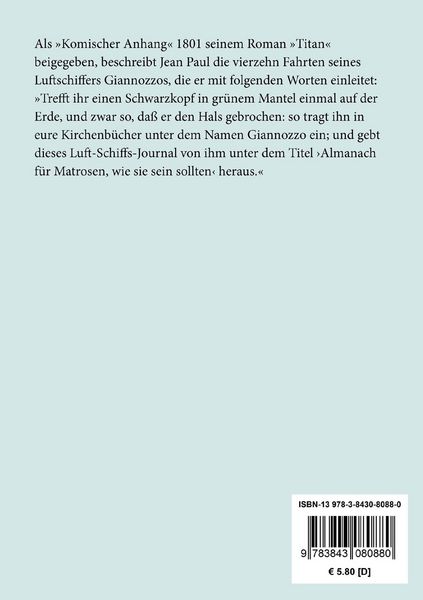Produktbild: Des Luftschiffers Giannozzo Seebuch