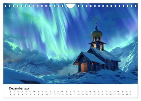 Produktbild: Aurora Borealis - Der Zauber der Nordlichter (Wandkalender 2026 DIN A4 quer), CALVENDO Monatskalender