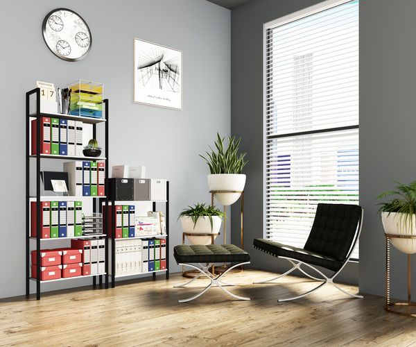 Produktbild: Holz Metall Stand Regal B&uuml;ro B&uuml;cher Flakos 3fach
