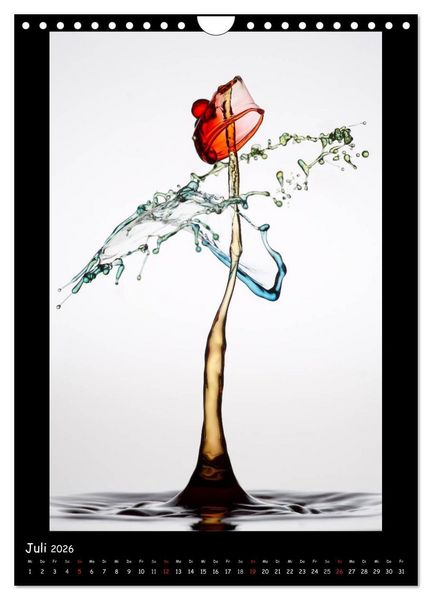 Produktbild: Au&szlig;ergew&ouml;hnliche Kunst - Wasser Tropfenfotografie (Wandkalender 2026 DIN A4 hoch), CALVENDO Monatskalender