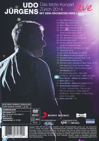 Produktbild: Udo J&uuml;rgens - Das letzte Konzert/Z&uuml;rich 2014