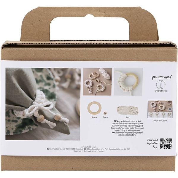 Produktbild: Creativ Company Mini Kreativ Set Macram&eacute;, 4 x Serviettenring, Creme