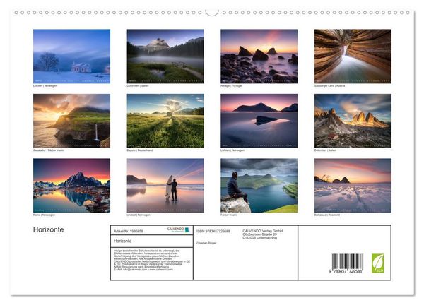 Produktbild: Horizonte (hochwertiger Premium Wandkalender 2026 DIN A2 quer), Kunstdruck in Hochglanz