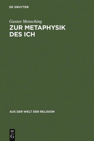 Produktbild: Zur Metaphysik des Ich