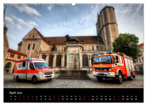 Produktbild: Berufsfeuerwehr Braunschweig (hochwertiger Premium Wandkalender 2026 DIN A2 quer), Kunstdruck in Hochglanz