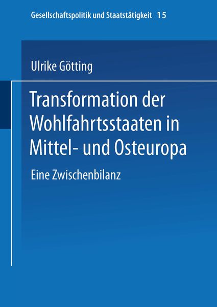Produktbild: Transformation der Wohlfahrtsstaaten in Mittel- und Osteuropa