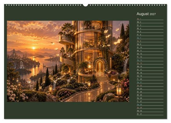 Produktbild: M&auml;rchenh&auml;user von morgen (hochwertiger Premium Wandkalender 2027 DIN A2 quer), Kunstdruck in Hochglanz