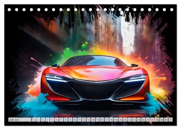 Coole KI-generierte SPORTWAGEN (Tischkalender 2024 DIN A5