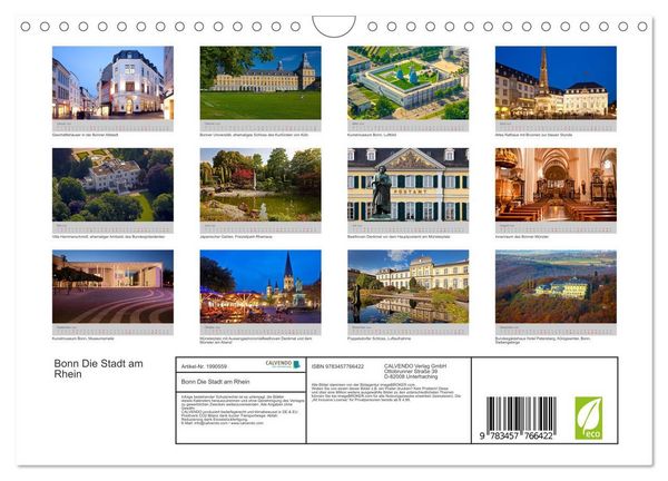 Produktbild: Bonn Die Stadt am Rhein (Wandkalender 2026 DIN A4 quer), CALVENDO Monatskalender