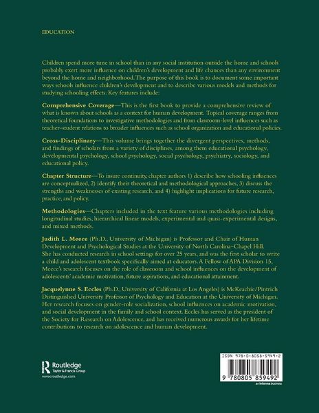 Produktbild: Handbook of Research on Schools, Schooling and Human Development