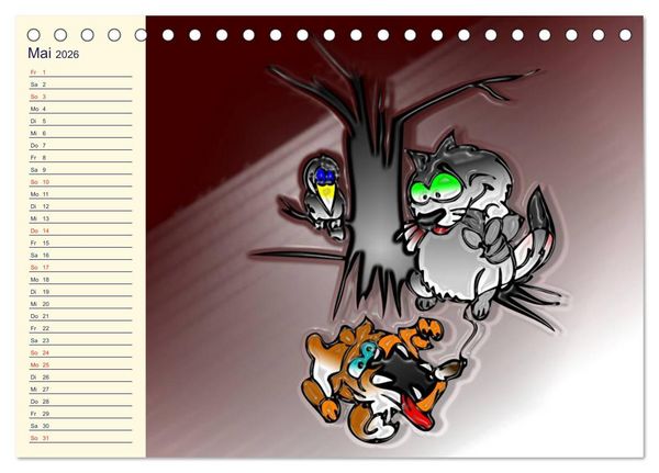 Produktbild: Alles f&uuml;r die Katz! Lustiger Katzen-Planer (Tischkalender 2026 DIN A5 quer), CALVENDO Monatskalender