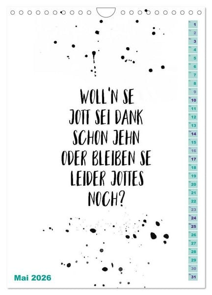 Produktbild: BERLINERISCH Lustige Spr&uuml;che (Wandkalender 2026 DIN A4 hoch), CALVENDO Monatskalender