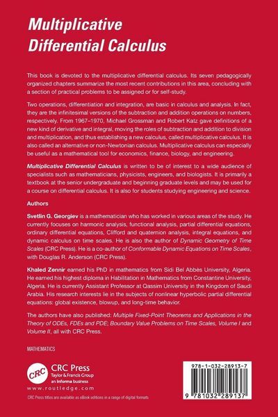 Produktbild: Multiplicative Differential Calculus