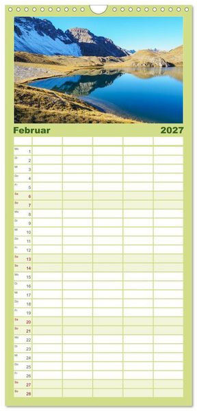 Produktbild: Familienplaner 2027 - Lechtaler Alpen mit 5 Spalten (Wandkalender, 21 x 45 cm) CALVENDO