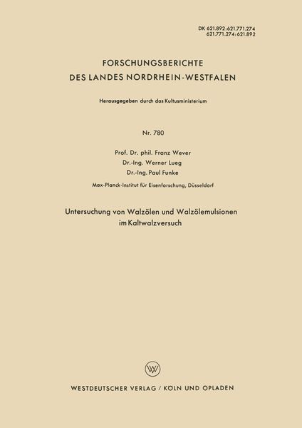Produktbild: Untersuchung von Walz&ouml;len und Walz&ouml;lemulsionen im Kaltwalzversuch