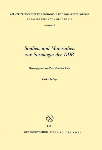 Produktbild: Studien und Materialien zur Soziologie der DDR