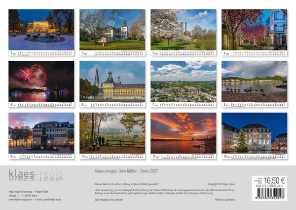 Produktbild: Bonn 2027 Bildkalender A3 quer, spiralgebunden
