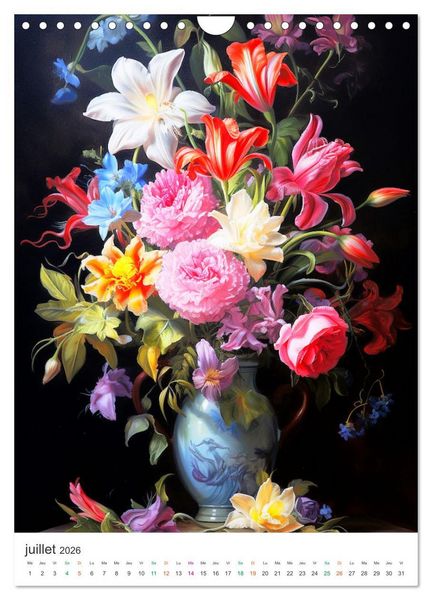 Produktbild: Vases en fleur (Calendrier mural 2026 DIN A4 horizontal), CALVENDO calendrier mensuel