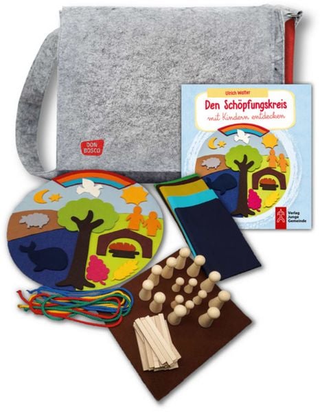 Produktbild: Den Sch&ouml;pfungskreis mit Kindern entdecken - eine Erz&auml;hltasche mit Legematerial und Praxisbuch
