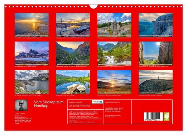 Produktbild: Vom S&uuml;dkap zum Nordkap (Wandkalender 2026 DIN A3 quer), CALVENDO Monatskalender