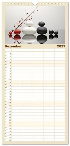Produktbild: Familienplaner 2027 - Zen mit 5 Spalten (Wandkalender, 21 x 45 cm) CALVENDO
