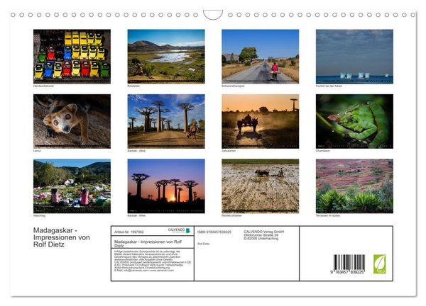 Produktbild: Madagaskar - Impressionen von Rolf Dietz (Wandkalender 2026 DIN A3 quer), CALVENDO Monatskalender