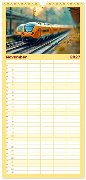 Produktbild: Familienplaner 2027 - Futuristische Modelleisenbahn mit 5 Spalten (Wandkalender, 21 x 45 cm) CALVENDO