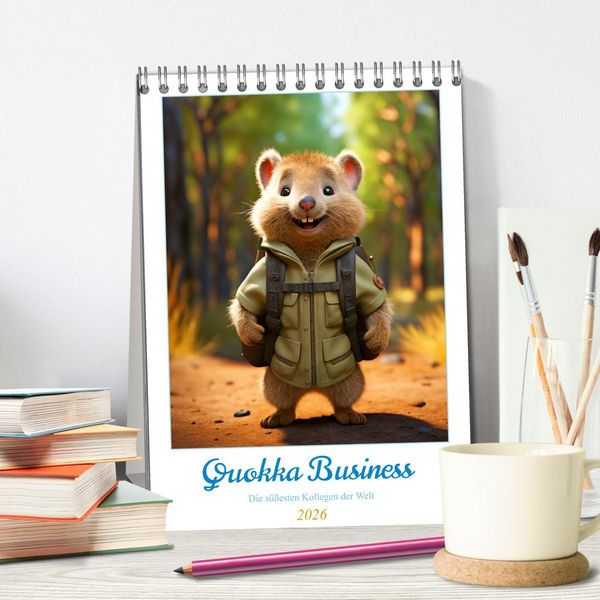 Produktbild: Quokka Business - Die s&uuml;&szlig;esten Kollegen der Welt (Tischkalender 2026 DIN A5 hoch), CALVENDO Monatskalender