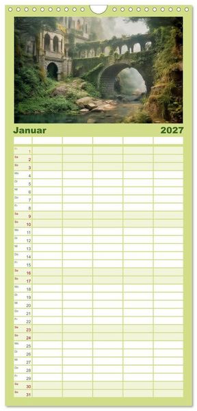 Produktbild: Familienplaner 2027 - Im Reich der Elben mit 5 Spalten (Wandkalender, 21 x 45 cm) CALVENDO