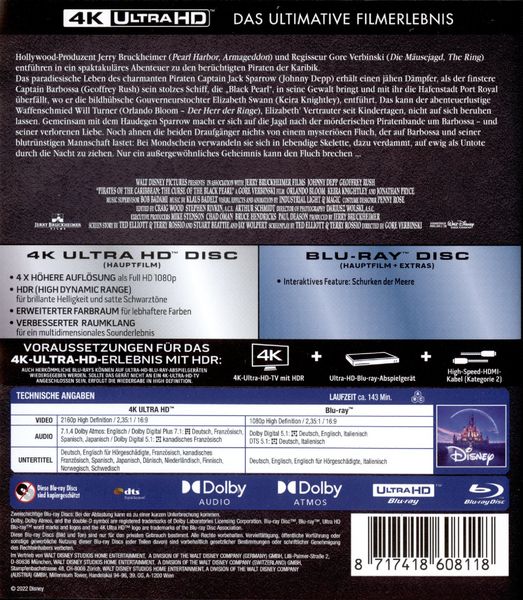 Produktbild: Fluch der Karibik (4K Ultra HD) (+ Blu-ray 2D)