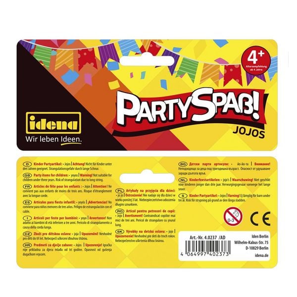 Produktbild: Idena Jojos Partyspa&szlig; Funny Face 4 St&uuml;ck