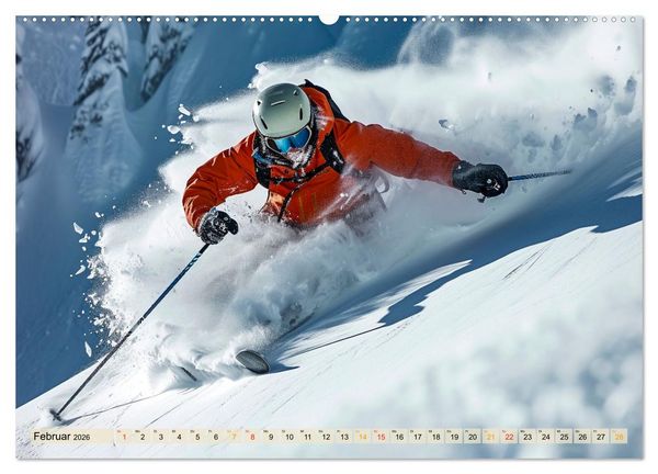 Produktbild: Skifahren - tolle Momente (hochwertiger Premium Wandkalender 2026 DIN A2 quer), Kunstdruck in Hochglanz