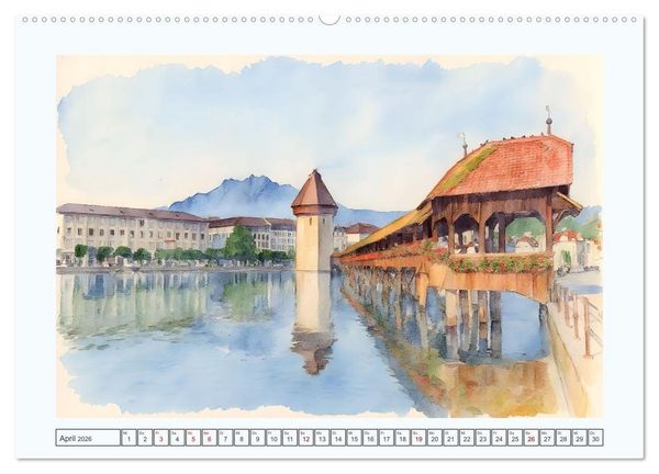 Produktbild: Traumreise durch die Schweiz (hochwertiger Premium Wandkalender 2026 DIN A2 quer), Kunstdruck in Hochglanz