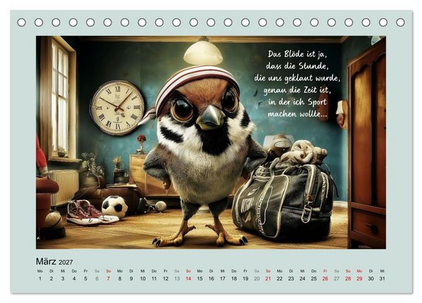 Produktbild: Kesse Spatzen (Tischkalender 2027 DIN A5 quer), CALVENDO Monatskalender