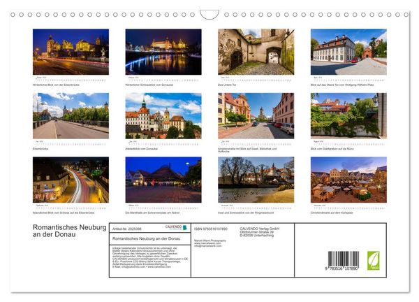 Produktbild: Romantisches Neuburg an der Donau (Wandkalender 2026 DIN A3 quer), CALVENDO Monatskalender