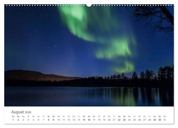 Produktbild: Nordlichter - Magische N&auml;chte in Skandinavien (Wandkalender 2026 DIN A2 quer), CALVENDO Monatskalender