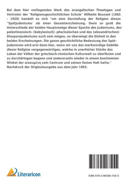 Produktbild: Die Religion des Judentums im neutestamentlichen Zeitalter