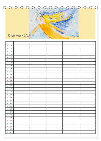 Produktbild: Engelhafter Familienplaner (Tischkalender 2026 DIN A5 hoch), CALVENDO Monatskalender