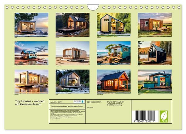 Produktbild: Tiny Houses - wohnen auf kleinstem Raum (Wandkalender 2026 DIN A4 quer), CALVENDO Monatskalender