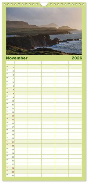 Produktbild: Familienplaner 2026 - Skellig Coast - Irlands sch&ouml;nste K&uuml;ste mit 5 Spalten (Wandkalender, 21 x 45 cm) CALVENDO