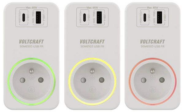 Produktbild: VOLTCRAFT SEM6503 FR Energiekosten-Messger&auml;t USB-Schnittstelle, inkl. Funksteckdose, Datenexport, Datenloggerfunktion